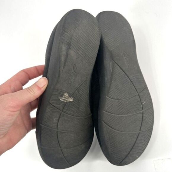 Clarks Sillian Holly black‎ flats slip on shoes Cloudsteppers size 7.5 - Picture 9 of 12